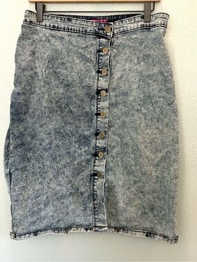 Sugar Magnolia Acid Wash Denim Skirt Women’s Size 20 Button Front Y2K